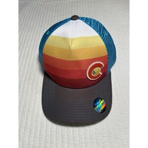 Yo Colorado Trucker Hat Snapback Multicolor Sunset Fader Striped Mesh YoColorado